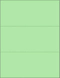 Limited Papers (TM) 8.5x11 Perforated Paper, 20/50 Pound, 75 GSM, Variety of Perforation Sizes and Colors, for Forms, Tickets, Postcards. (Green, 3 up - horizontal 3 2/3" and 7 1/3" from bottom)