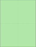 Limited Papers (TM) 8.5x11 Perforated Paper, 20/50 Pound, 75 GSM, Variety of Perforation Sizes and Colors, for Forms, Tickets, Postcards, Business Cards. (Green, 4 up – 1 Hor. & 1 Ver.)