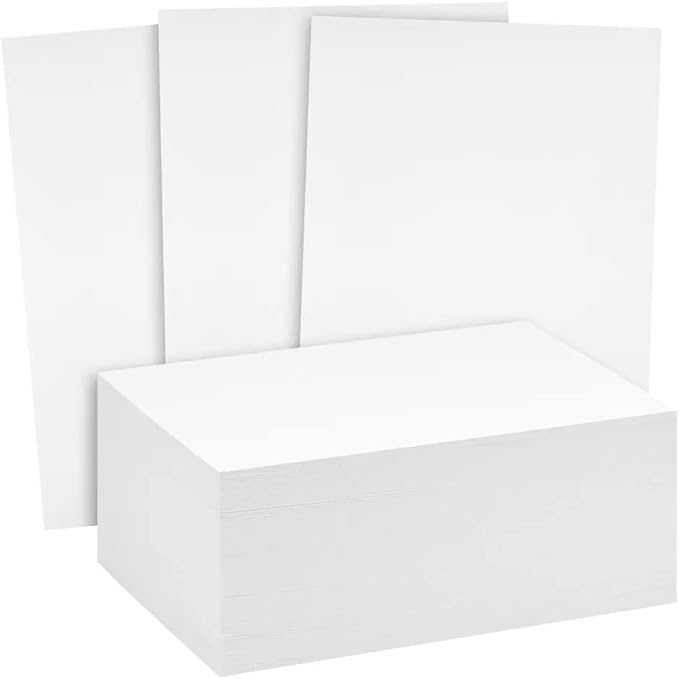 Reskid 100 Pack of White Cardstock - Thick Paper - 5 x 7" Blank Heavy Weight 110lb/14pt Cover Card Stock - Great For Invitations, Announcements and More (5x7, inches)