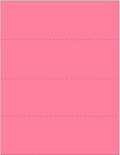 Limited Papers (TM) 8.5x11 Perforated Paper, 20/50 Pound, 75 GSM, Variety of Perforation Sizes and Colors, for Forms, Tickets, Postcards, Business Cards. (Cherry, 4 up - horizontal every 2.75")