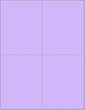 Limited Papers (TM) 8.5x11 Perforated Paper, 20/50 Pound, 75 GSM, Variety of Perforation Sizes and Colors, for Forms, Tickets, Postcards, Business Cards. (Lavender/orchid, 4 up – 1 Hor. & 1 Ver.)