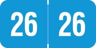 2026 Year Labels, Doctor Stuff 2026 Chart Stickers, Light Blue/White Color Coded, Reynolds & Reynolds Style, USA Made Year Stickers for End Tab File Folders, 500/Roll, 1 Roll, 3/4" x 1-1/2"