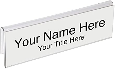 Glass Wall Name Plate Holders - Single Sided 8-1/2" Wide x 2" high (25 - PK, 1/2" Cubicle Wall) by Plastic Products Mfg.
