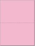 Limited Papers (TM) 8.5x11 Perforated Paper, 20/50 Pound, 75 GSM, Variety of Perforation Sizes and Colors, for Forms, Tickets, Postcards, Business Cards. (Pink, 2 up - horizontal 5.5”)