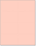Limited Papers (TM) 8.5x11 Perforated Paper, 20/50 Pound, 75 GSM, Variety of Perforation Sizes and Colors, for Forms, Tickets, Postcards, Business Cards. (Peach, 8 up)