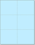 Limited Papers (TM) 8.5x11 Perforated Paper, 20/50 Pound, 75 GSM, Variety of Perforation Sizes and Colors, for Forms, Tickets, Postcards, Business Cards. (Blue, 6 up)