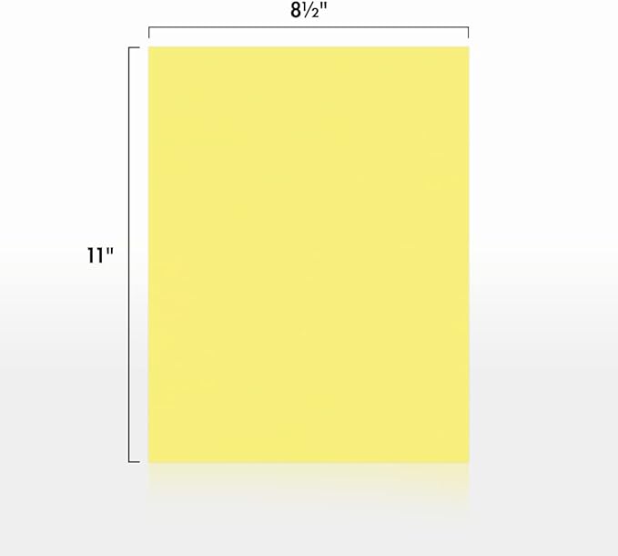 LUXPaper 8.5" x 11" Paper | Letter Size | Pastel Canary Yellow | 60lb. Text | 50 Qty