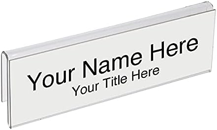 Glass Wall Name Plate Holders - Single Sided 8-1/2" Wide x 2" high (50 - PK, 3/4" Cubicle Wall) by Plastic Products Mfg.