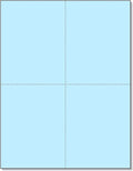 Limited Papers (TM) 8.5x11 Perforated Paper, 20/50 Pound, 75 GSM, Variety of Perforation Sizes and Colors, for Forms, Tickets, Postcards, Business Cards. (Blue, 4 up – 1 Hor. & 1 Ver.)