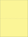 Limited Papers (TM) 8.5x11 Perforated Paper, 20/50 Pound, 75 GSM, Variety of Perforation Sizes and Colors, for Forms, Tickets, Postcards, Business Cards. (Canary, 2 up - horizontal 5.5”)