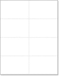Limited Papers (TM) 8.5x11 Perforated Paper, 20/50 Pound, 75 GSM, Variety of Perforation Sizes and Colors, for Forms, Tickets, Postcards, Business Cards. (White, 8 up)