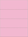 Limited Papers (TM) 8.5x11 Perforated Paper, 20/50 Pound, 75 GSM, Variety of Perforation Sizes and Colors, for Forms, Tickets, Postcards, Business Cards. (Pink, 4 up - horizontal every 2.75")