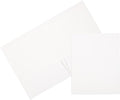 JAM PAPER Laminated Two Pocket Glossy School Folders - Letter Size - High Gloss White - Bulk 25/Pack