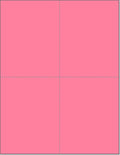 Limited Papers (TM) 8.5x11 Perforated Paper, 20/50 Pound 75 GSM, Variety of Perforation Sizes and Colors, for Forms, Tickets, Postcards, Business Cards. (Cherry, 4 up – 1 Hor. & 1 Ver.)