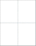 Limited Papers (TM) 8.5x11 Perforated Paper, 20/50 Pound, 75 GSM, Variety of Perforation Sizes and Colors, for Forms, Tickets, Postcards, Business Cards. (White, 4 up – 1 Hor. & 1 Ver.)