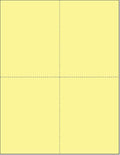 Limited Papers (TM) 8.5x11 Perforated Paper, 20/50 Pound, 75 GSM, Variety of Perforation Sizes and Colors, for Forms, Tickets, Postcards, Business Cards. (Canary, 4 up – 1 Hor. & 1 Ver.)