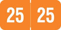 2025 Year Labels, Doctor Stuff 2025 Chart Stickers, Orange/White Color Coded, Reynolds & Reynolds Style, USA Made Year Stickers for End Tab File Folders, 500/Roll, 1 Roll, 3/4" x 1-1/2"