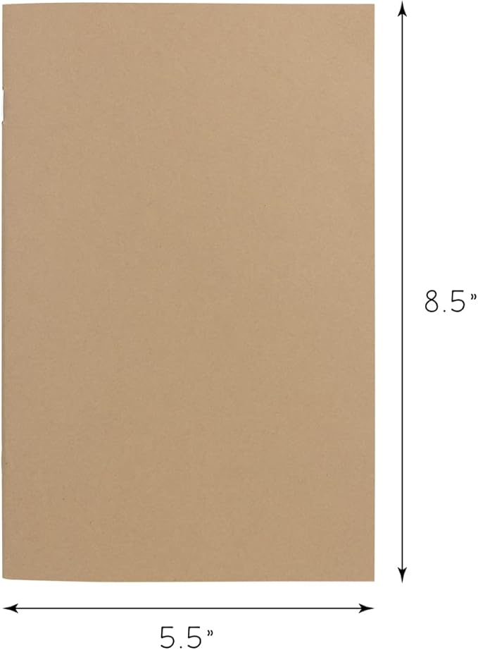 Hygloss Blank Books - Bulk 10 Pack – 5.5" x 8.5" A5 Kraft Paperback Blank Books for Kids to Write Stories, Doodle, Arts & Crafts – Plain Drawing Sketchbook, Unlined Journal, Notebook Without Lines