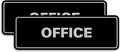 Signs ByLITA Standard Office Sign - Professional Business Signage - Easy to Install (Black/Silver) - Small 2 Pack