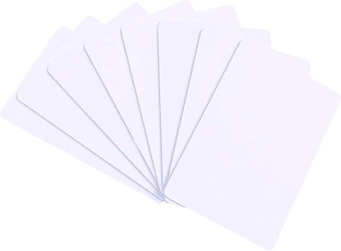 55 Pack - Premium Blank PVC Cards for ID Badge Printers - Premium Quality White CR80 30 Mil (CR8030) by KLMNDUO - Compatible with Most Photo ID Badge Printers(White)