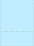 Limited Papers (TM) 8.5x11 Perforated Paper, 20/50 Pound, 75 GSM, Variety of Perforation Sizes and Colors, for Forms, Tickets, Postcards, Business Cards. (Blue, 2 up – 3.5” from bottom)