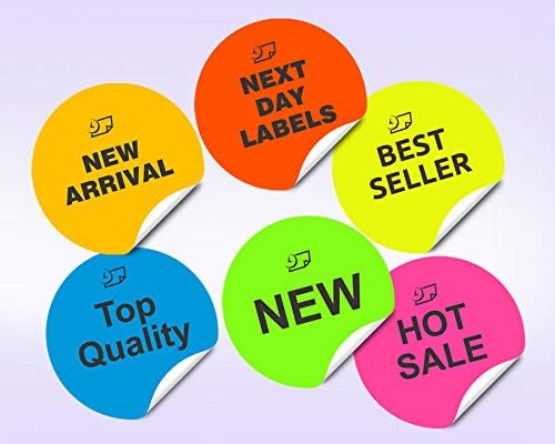 NextDayLabels - 8-1/2 x 11" Neon Color High Light Fluorescent Labels for Laser & Inkjet Printer (Pink Fluorescent, 1.5" Round - 30 Per Page | 750 Labels)