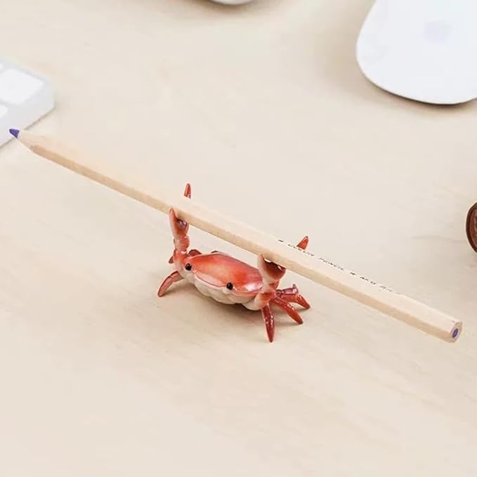 Crab Pen Holder for Desk, Cute Multifunctional Weightlifting Desk Crab Pencil Holder Organizer for Pens, Pencils & Makeup, Funny Desktop Decor Gift for Home Office School (Green)
