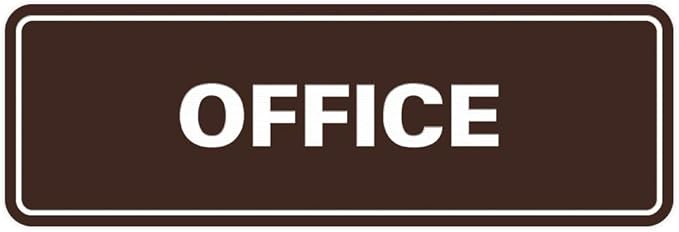 Signs ByLITA Standard Office Sign - Professional Business Signage - Easy to Install (Dark Brown) - Large 1 Pack