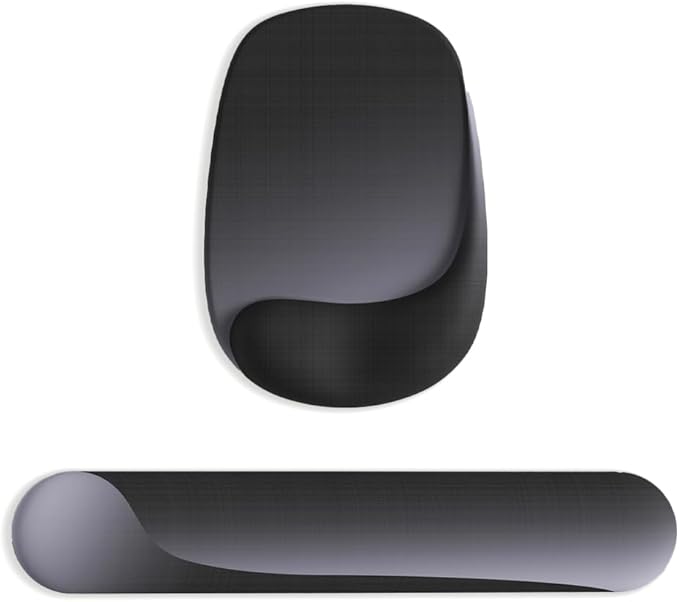 ErgoEase Ergonomic Mouse Pad with Gel Wrist Support - Premium Lycra Fabric, Non-Slip, Ideal for Laptop & Desktop, Office & Gaming，Desk Accessories (09OnxyBlack Set)