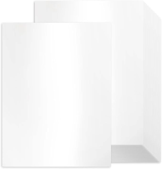 24 Sheets White Shimmer Cardstock 8.5 x 11 Metallic Paper, Goefun 80lb Card Stock Printer Paper for Invitations, Certificates, Crafts, DIY Cards