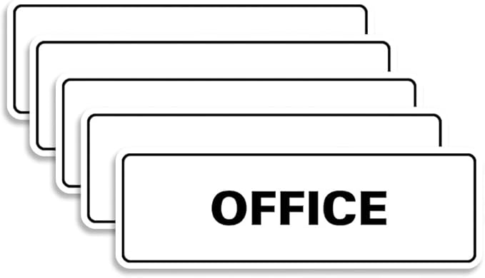 Signs ByLITA Standard Office Sign - Professional Business Signage - Easy to Install (White) - Large 5 Pack
