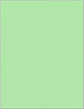 Limited Papers (TM) 8.5x11 Perforated Paper, 20/50 Pound, 75 GSM, Variety of Perforation Sizes and Colors, for Forms, Tickets, Postcards, Business Cards. (Green, 8 up)