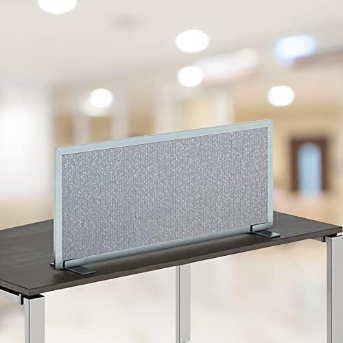 OBEX Acoustical Free Standing Privacy Screen, Cubicle Accessories Desk Privacy Panel, Desk Dividers for Office, Office Furniture Partitions Portable Sound Proof Dividers, 18" x 24", Overcast