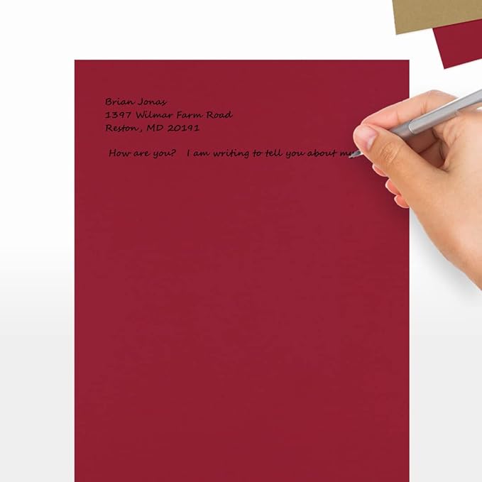 LUXPaper 8.5" x 11" Paper | Letter Size | Garnet Red | 80lb. Text | 500 Qty