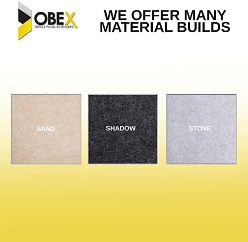 OBEX Free Standing Desk PET Privacy Screen, Table Top Home & Office Furniture Partitions and Dividers, Portable Workstation Freestanding Panels, 24" x 36" Shadow