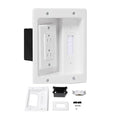 Wall Cable Concealer Management Kit, Recessed Outlet Behind TV for Wall Mount TV with Cable Management Box, in Wall TV Connection Kit Hides Power Cables & Low Voltage Wires Fits All Plugs (NO Wire)