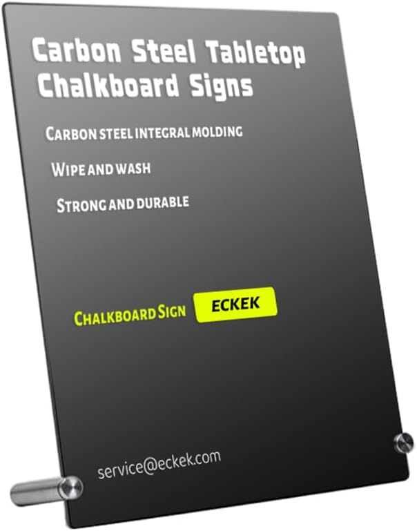 ECKEK Chalkboard Sign Tabletop Chalkboard Signs with Base Stand Carbon Steel Menu Chalkboard Stand,Message Board for Shop, Restaurant, Home Decoration (Metal Base 28 * 36cm/11.02×14.17inches)