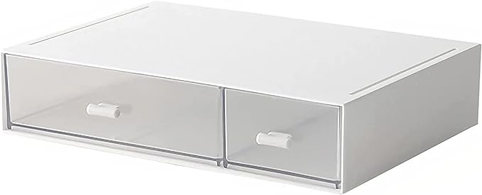 Desk Organizer-Stackable Storage Drawers, Desk Drawer Organizer Perfect For Collection Small Item/Cosmetic Office Supplies - 2 drawers (White)
