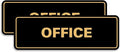 Signs ByLITA Standard Office Sign - Professional Business Signage - Easy to Install (Black/Gold) - Small 2 Pack