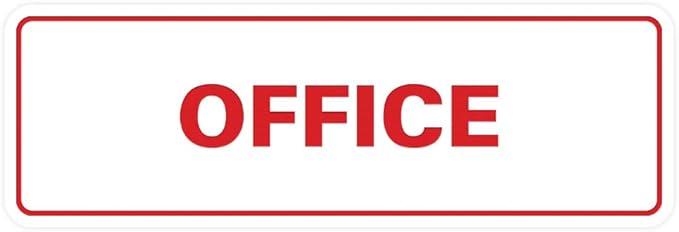 Signs ByLITA Standard Office Sign - Professional Business Signage - Easy to Install (White/Red) - Medium 1 Pack
