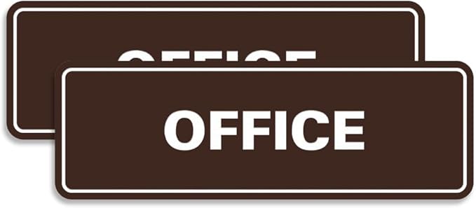 Signs ByLITA Standard Office Sign - Professional Business Signage - Easy to Install (Dark Brown) - Large 2 Pack