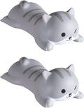 Cityhermit Cute Wrist Rest Support for Mouse Computer Arm Rest for Desk Ergonomic Kawaii Office Supplies Slow Rising PU Mouse Pad (Grey Cat-2pcs)