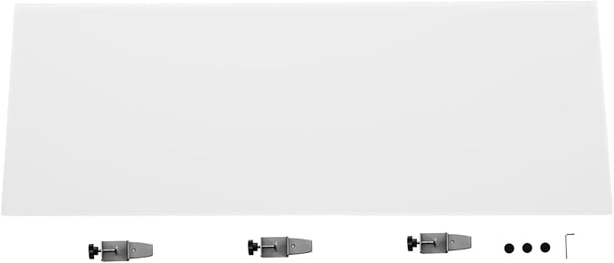 Acrylic Free Standing Screen, 60”W x 22”H Desk Divider Sound Absorbing Cubicle Desk Divider, Desk Privacy Panel and Privacy Shields for Student Desks, 3C-type clamps, on Desk Partition, Frosted