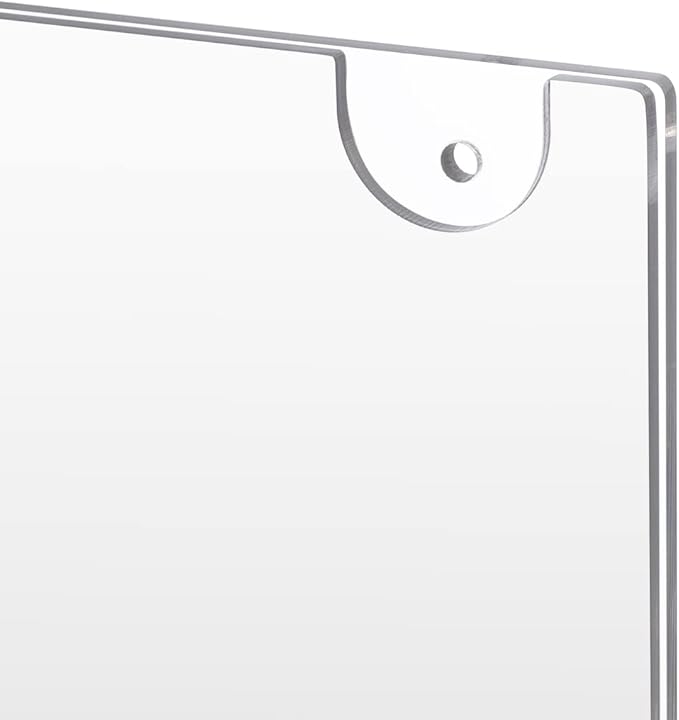 PecMuikee Acrylic Sign Holder 8.5x11, Wall Mount Acrylic Sign Holder and Plastic Paper Display Ad Frame bonus with 3M Tape and Mounting Screws for Restaurants, Office, Market, Library, Store, 12 Pcs