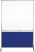 DivideWrite Mobile Whiteboard | Double Sided Dry Erase Board | Portable Office Cubicle Partition | Display for Classrooms, Conference Rooms, Meeting Areas and More | Royal Blue 4' Wide X 6' Tall