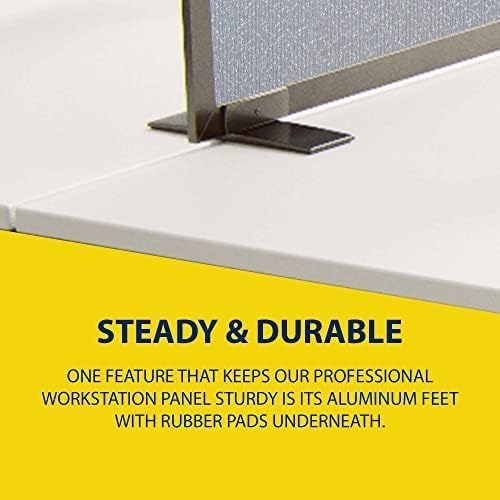 OBEX Acoustical Free Standing Privacy Screen, Cubicle Accessories Desk Privacy Panel, Desk Dividers for Office, Office Furniture Partitions Portable Sound Proof Dividers, 18" x 72", Overcast