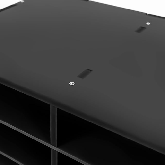 12 Slots Mail Sorters for Office, PVC Literature Organizer with Removable Shelves, Desktop Mail Center Paper Storage Cabinet for Files Magazines Documents, 8.9 * 2.3in Each Slot (12 Slots - Black)