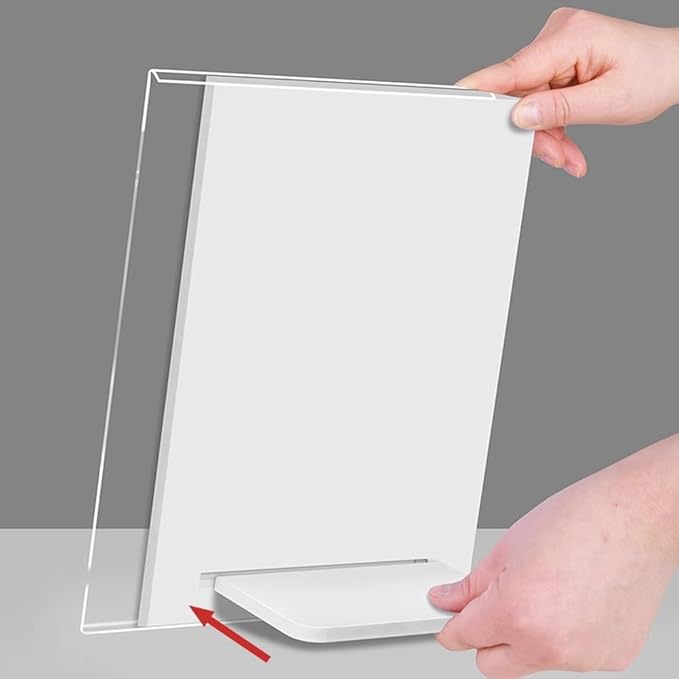 ECKEK Acrylic Sign Holder A3/A4/A5 Menu Displays L Shape Sign Stand Table Top Sign Stand (Horizontal A3 420×297mm/16.54×11.69inches)