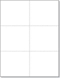 Limited Papers (TM) 8.5x11 Perforated Paper, 20/50 Pound, 75 GSM, Variety of Perforation Sizes and Colors, for Forms, Tickets, Postcards, Business Cards. (White, 6 up)
