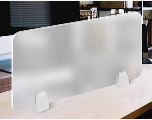 Acrylic Frosted Privacy Screen Divider, Portable Desk Partition Panel for Workstations, Office & School Privacy Protection, Clear-B 100x30cm/39.4x11.8in